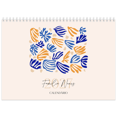 Calendário A4 duplo — Coral minimalista [capa]