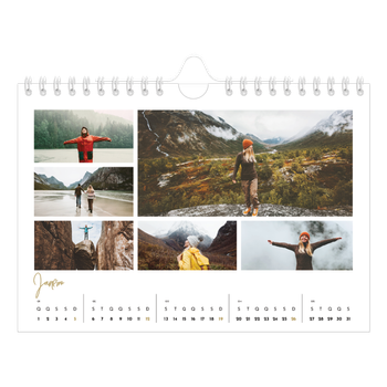 Calendário de Fotografias A5 Paisagem — Texto para rabiscar