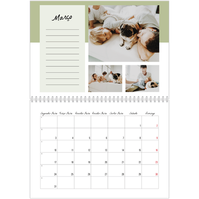 Calendário A4 duplo — Calendário da lista [Março]