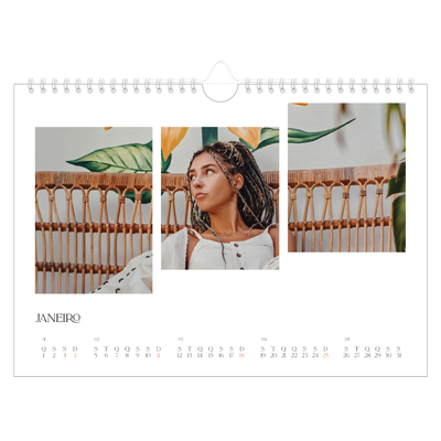 Calendário A4 horizontal — Mosaicos de viagem [Janeiro]