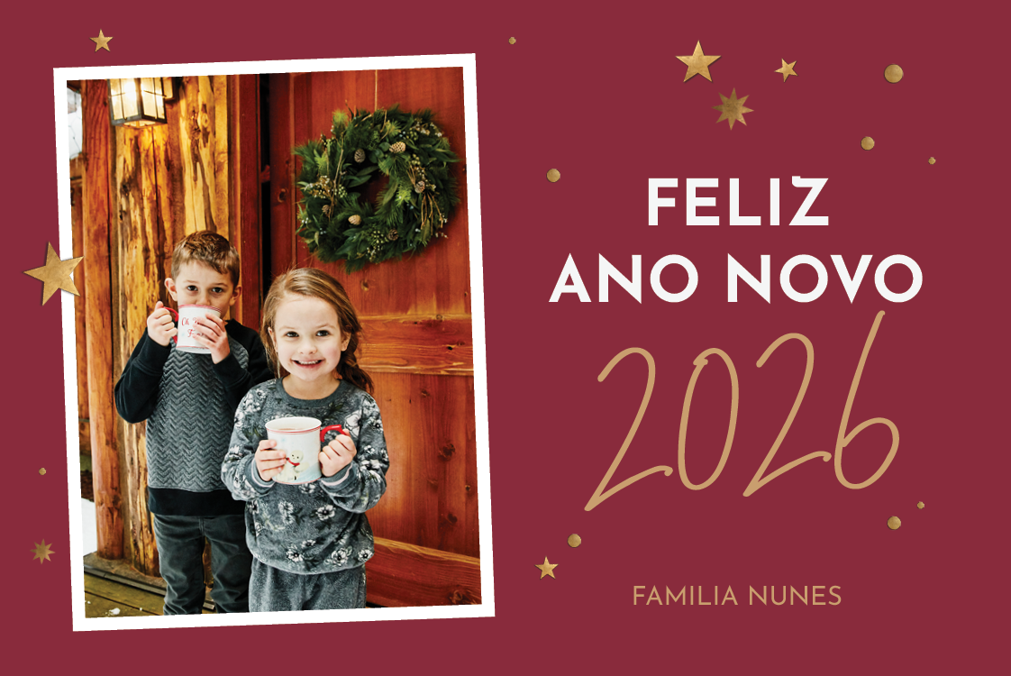 Cartões — Vermelho profundo e dourado