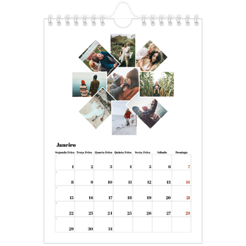 Calendário A5 — Formas de colagem