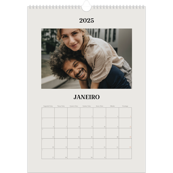 Calendário fotográfico A3 — Marfim simples