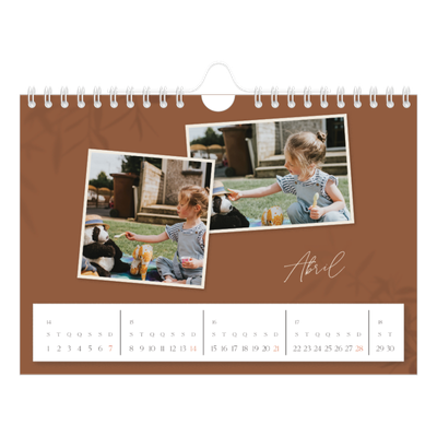 Calendário A5 horizontal — Com os pés no chão [Abril]