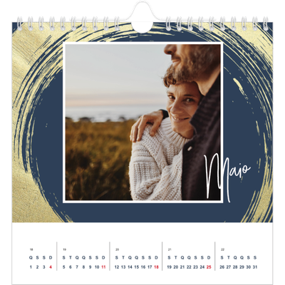 Calendário quadrado — Fundos com pincel dourado [capa]