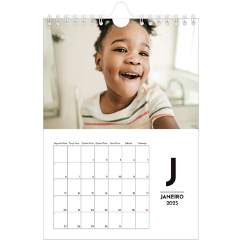 Calendário A5 — Destaque da letra