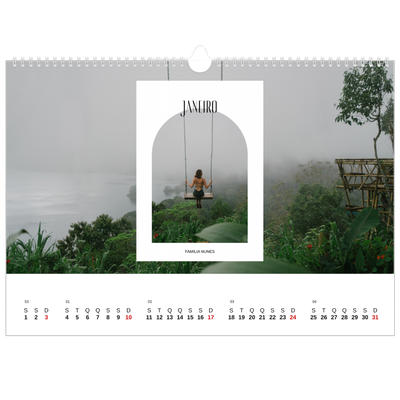Calendário A3 Horizontal — O arco aberto [Janeiro]