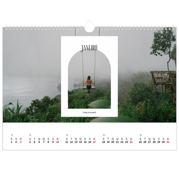 Calendário fotográfico horizontal A3 — O arco aberto
