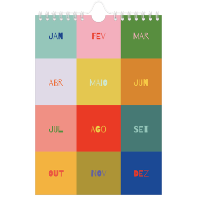 Calendário A5 — Divertido e colorido [capa]