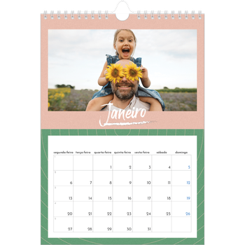 Calendário fotográfico A4 — Cor e padrão