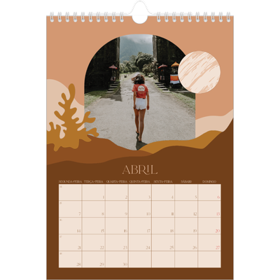 Calendário fotográfico A4 — Montanhas neutras [Abril]