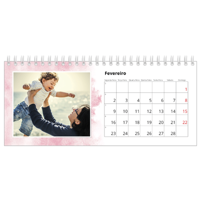 Calendários de mesa — Fundos de aquarela [Fevereiro]