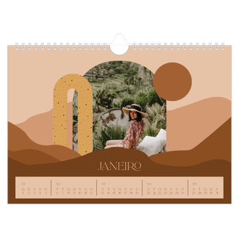 Calendário de Fotografias A4 Paisagem — Montanhas neutras