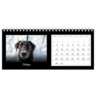 Calendários de mesa — Preto mínimo [Março]