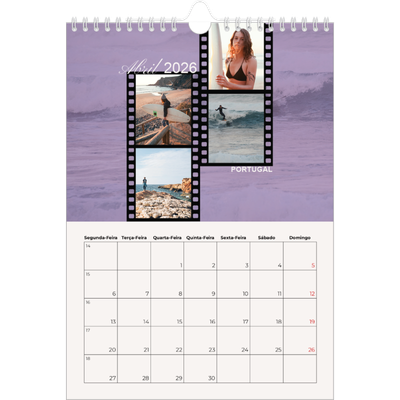 Calendário fotográfico A4 — Aventura e desejo de viajar [Abril]