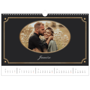 Calendário fotográfico horizontal A3 — Clássico vintage