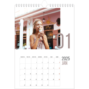 Calendário fotográfico A4 — Número de meses
