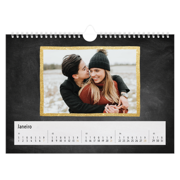 Calendário de Fotografias A4 Paisagem — Molduras com purpurinas