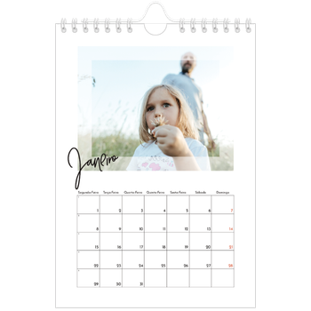 Calendário A5 — Moldura transparente
