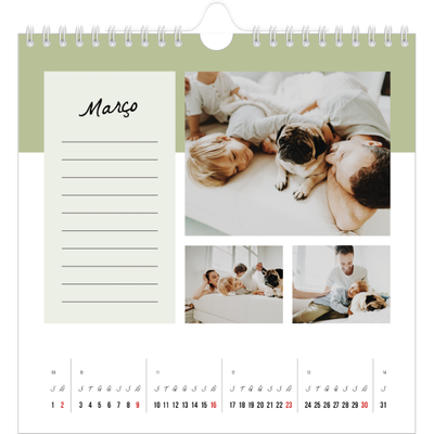 Calendário quadrado — Calendário da lista [Março]