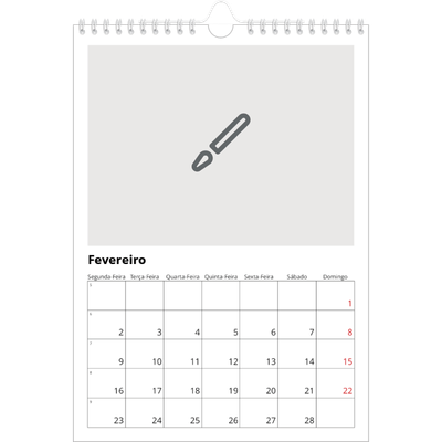Calendário fotográfico A4 — Desenhe o seu próprio produto [Fevereiro]