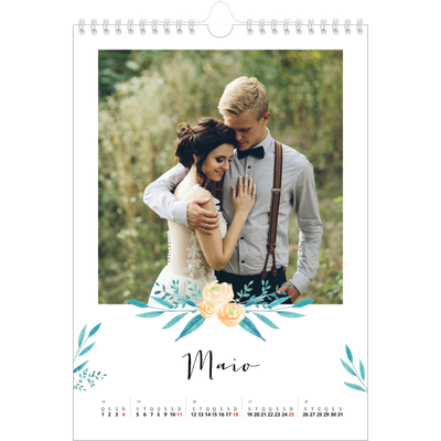 Calendário fotográfico A4 — Ilustrações de flores [capa]