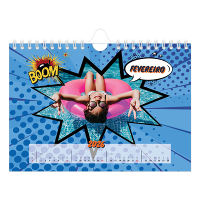 Calendário A5 horizontal — Banda desenhada [Fevereiro]