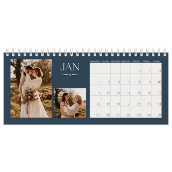 Calendário de Fotografias de Mesa — Ardósia e serifas