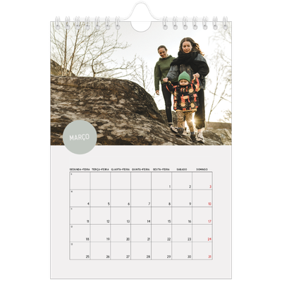 Calendário A5 — Autocolante de fotografia [Março]