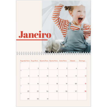 Calendário fotográfico duplo A4 — Nostalgia dos anos 90