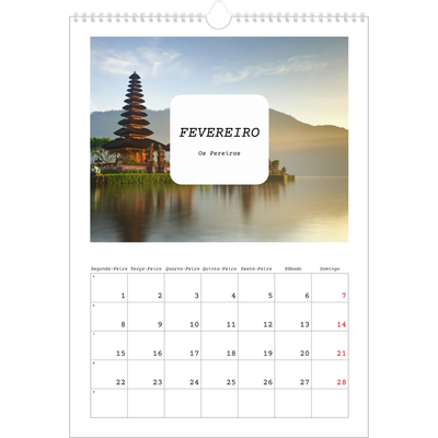 Calendário A3 — A história completa [Fevereiro]