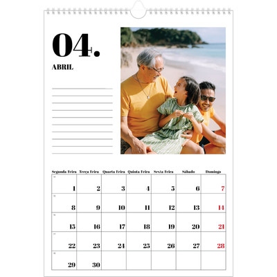 Calendário A3 — Serif e momentos [Abril]