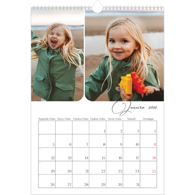 Calendário A3 — Instantâneos e escrita [Janeiro]