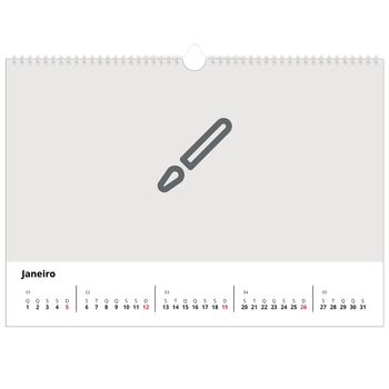 Calendário fotográfico horizontal A3 — Desenhe o seu próprio produto