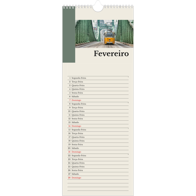 Calendário fino  — Vistas do mundo [Fevereiro]