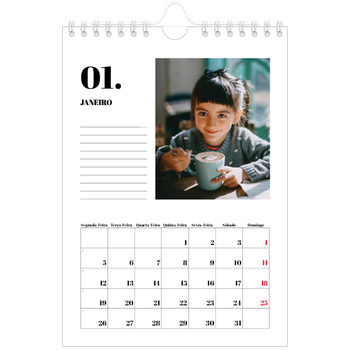 Calendário A5 — Serif e momentos