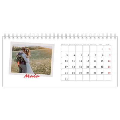 Calendários de mesa — Assinado a carmim [Maio]