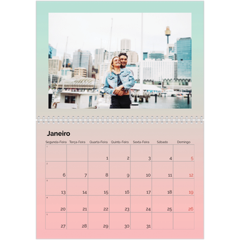 Calendário fotográfico duplo A4 — Tons pastel