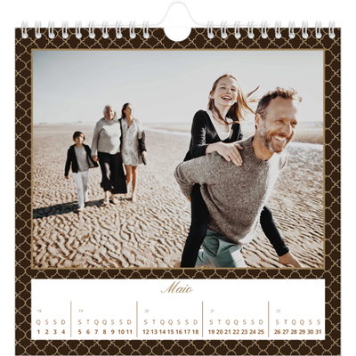 Calendário quadrado — Vintage monocromático [capa]