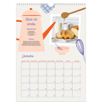 Calendário fotográfico A3 — Receitas do ano