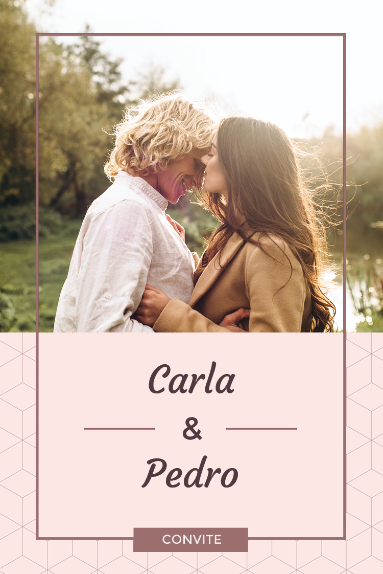 Convites — Rosa empoeirado