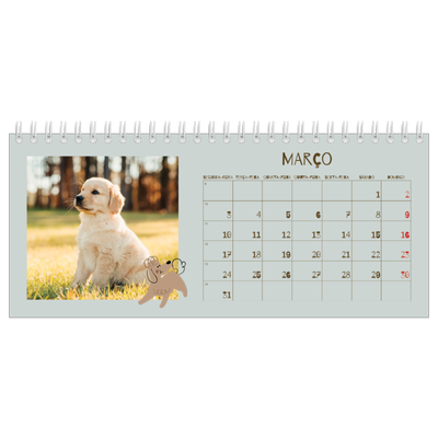 Calendários de mesa — Cãozinho brincalhão [Março]