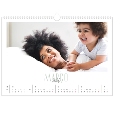 Calendário A3 Horizontal — Tipografia mista [Março]