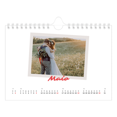 Calendário A5 horizontal — Assinado a carmim [Maio]