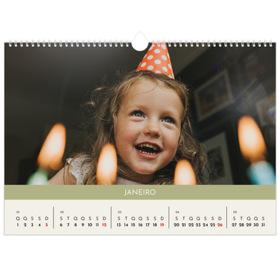 Calendário A3 Horizontal — Capítulos pastel [Janeiro]