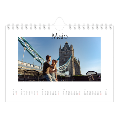 Calendário A5 horizontal — O meu diário de viagem [Maio]