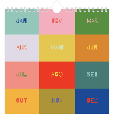 Calendário quadrado — Divertido e colorido [capa]