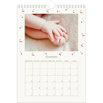 Calendário fotográfico A4 — Felicidade de cereja [Fevereiro]