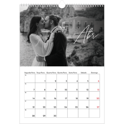 Calendário A3 — Escrita elegante [Abril]