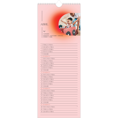 Calendário fino  — Degradê de astrologia [Abril]